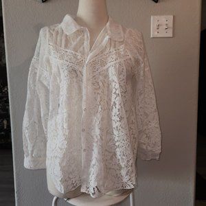 Jaded Gypsy parchment lace blouse